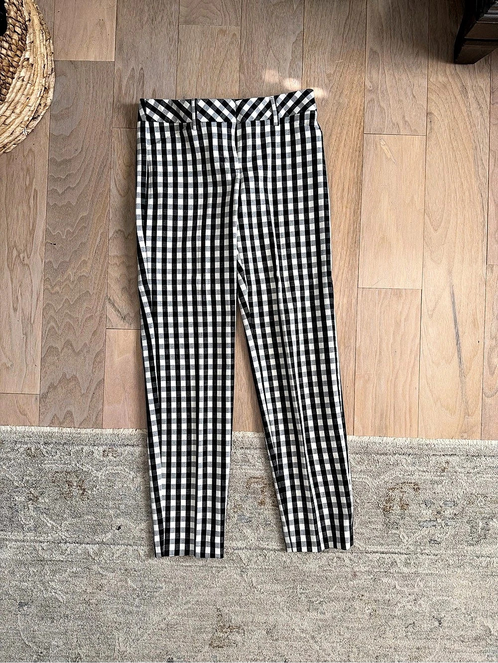 Express Editor Gingham Dress Pants Black & White Size 00R